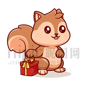 可爱卡通小松鼠