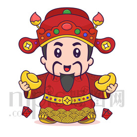 可愛卡通財神爺