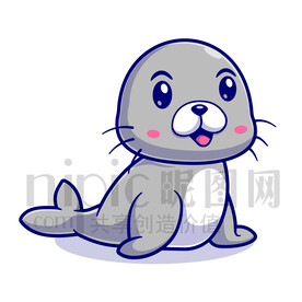 可愛卡通小海獅