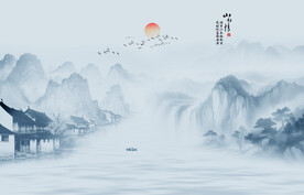 水墨江南背景墻
