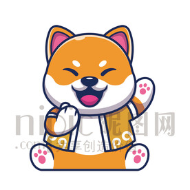 卡通小狗矢量插畫素材