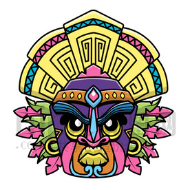 卡通矢量圖騰面具