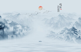 水墨江南背景墻