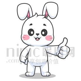 可愛卡通點(diǎn)贊的小白兔