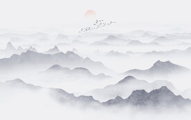 新中式江山如畫背景墻