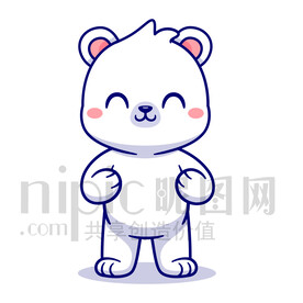 可愛卡通小北極熊