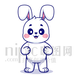 可愛卡通小白兔