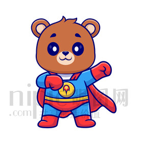 可爱卡通超人小狗熊棕熊