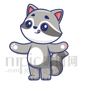 可愛卡通小動物小浣熊