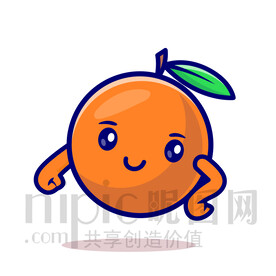 可愛卡通橙子橘子