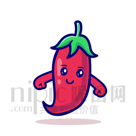 可愛卡通紅辣椒