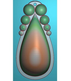 玉雕水滴水珠挂坠精雕图灰度图
