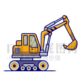 可愛卡通挖掘機(jī)