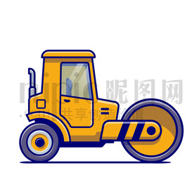 可愛卡通壓路機(jī)