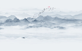 大氣水墨山水畫背景墻