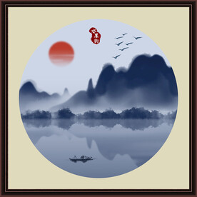 水墨山水无框画