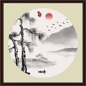 水墨山水无框画