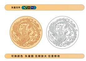 鳳凰團紋包裝圖案