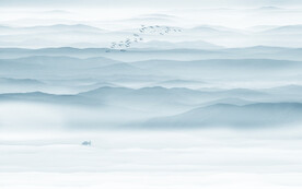 意境水墨山水壁畫