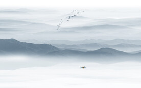 新中式水墨山水畫(huà)背景墻