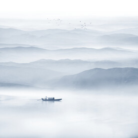 意境水墨山水壁畫(huà)