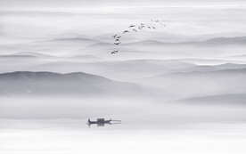 新中式水墨山水背景墻