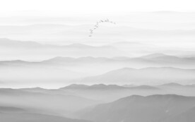 灰色抽象水墨山水畫