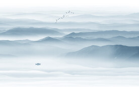 新中式水墨山水背景墻