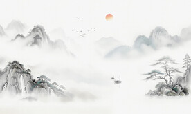 禪境意境水墨畫