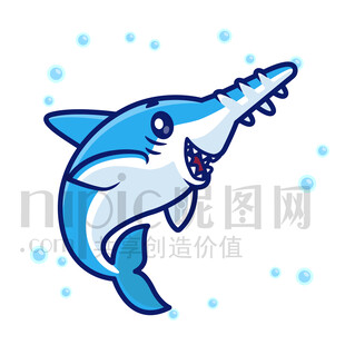 可愛卡通鋸鯊鋸鰩