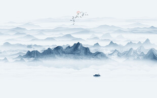 抽象水墨山水畫