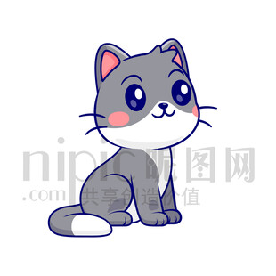 可愛卡通動物貓咪