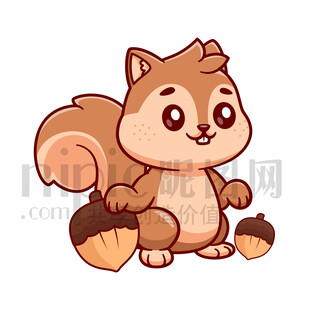 可愛卡通松鼠