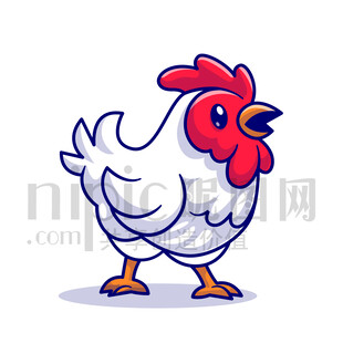 可愛卡通公雞母雞