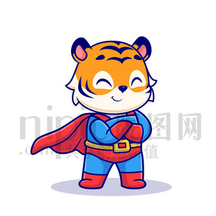 可愛卡通超人老虎