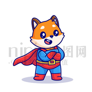 可愛卡通超人狐貍