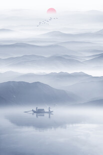 別墅玄關(guān)水墨畫