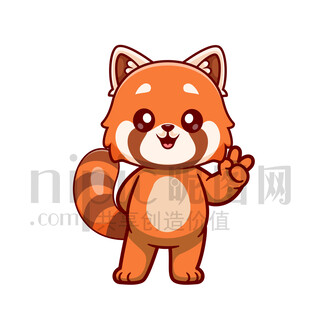 可爱卡通小浣熊