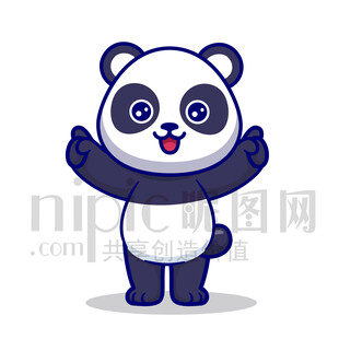 可爱卡通大熊猫