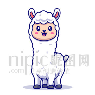 可愛(ài)卡通羊駝草泥馬