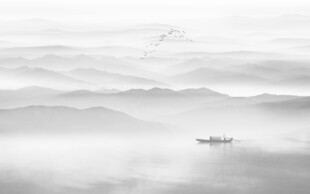 水墨山水风景背景墙