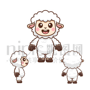 卡通羊三視圖