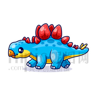 可愛卡通恐龍劍齒龍