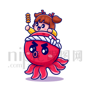 可爱卡通章鱼小丸子章鱼烧