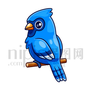 可爱卡通小鸟鹦鹉