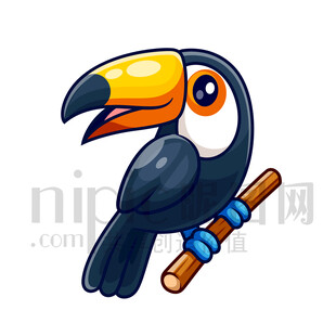 可愛卡通小鳥鸚鵡