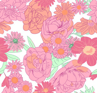 矢量化  數碼印花   色塊 