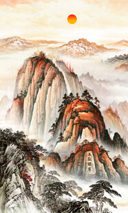 江山如畫旭日東升