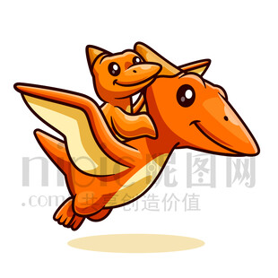 可愛卡通恐龍翼龍飛龍