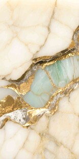 金綠相間大理石紋理特寫